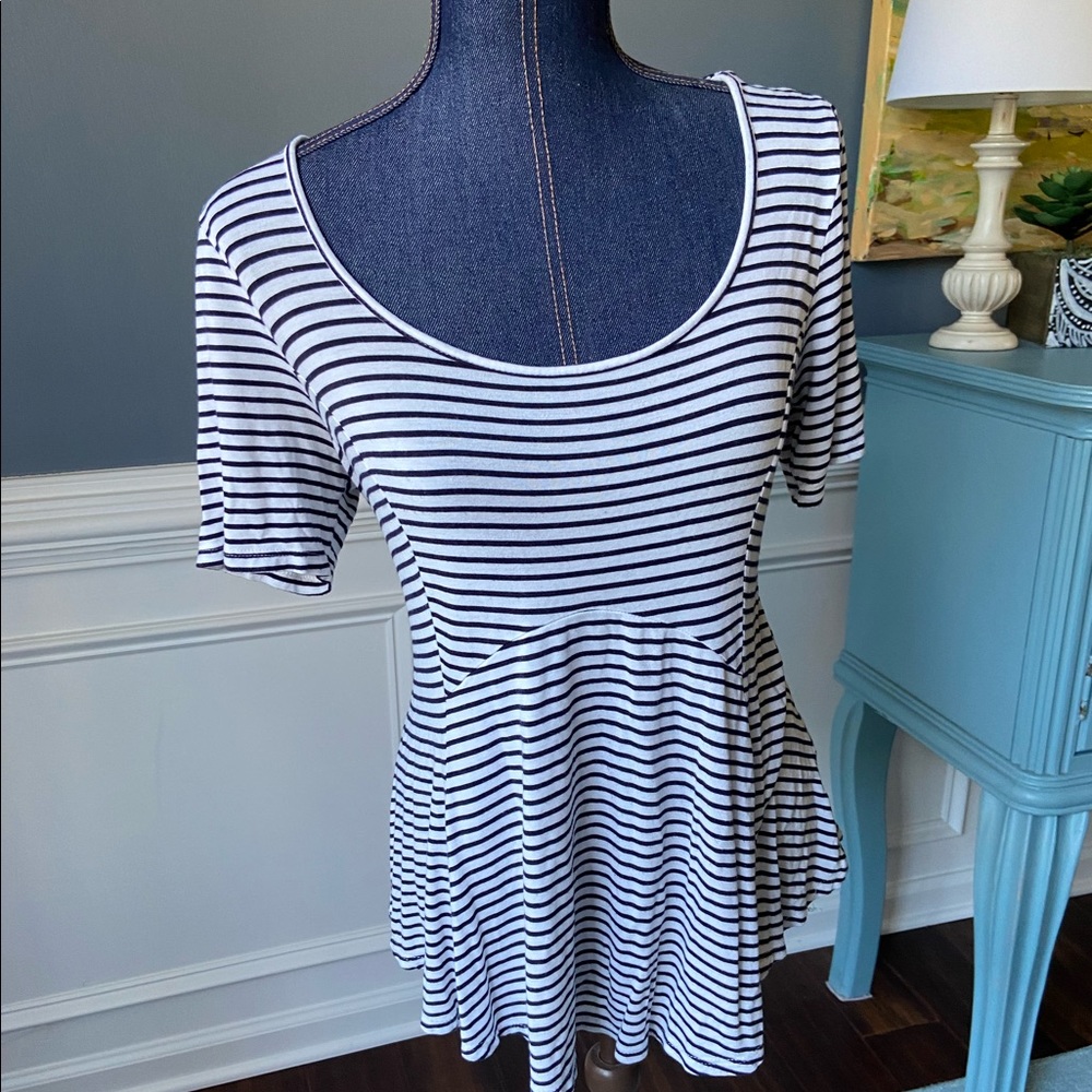 Striped Soul Cake Swing Scoop Neck Jersey Top